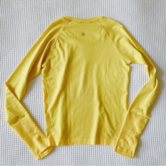 NEW♥️$78 LULULEMON SWIFTLY TECH LONG SLEEVE SHIRT TOP 6 SONIC YELLOW SUN SHIELD - Picture 3 of 6